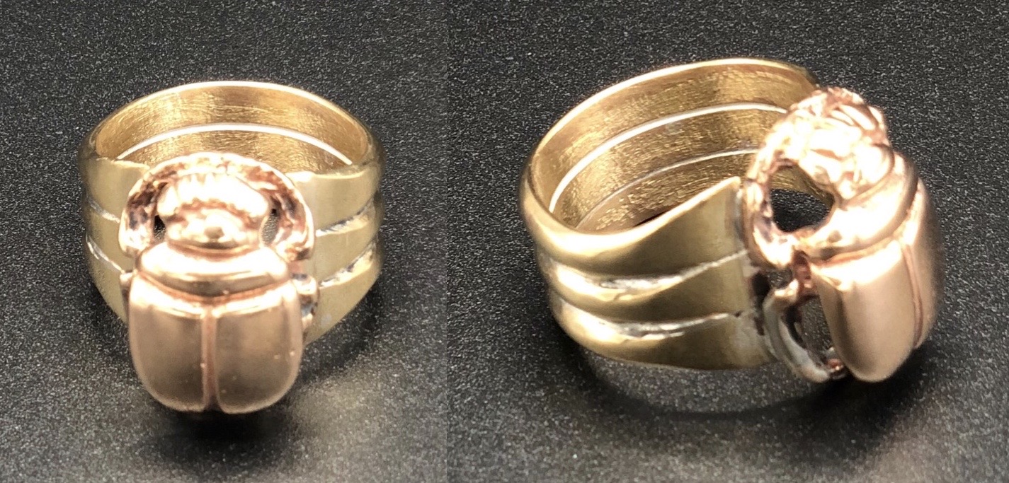 Cooper Scarab and Brass Band Ring