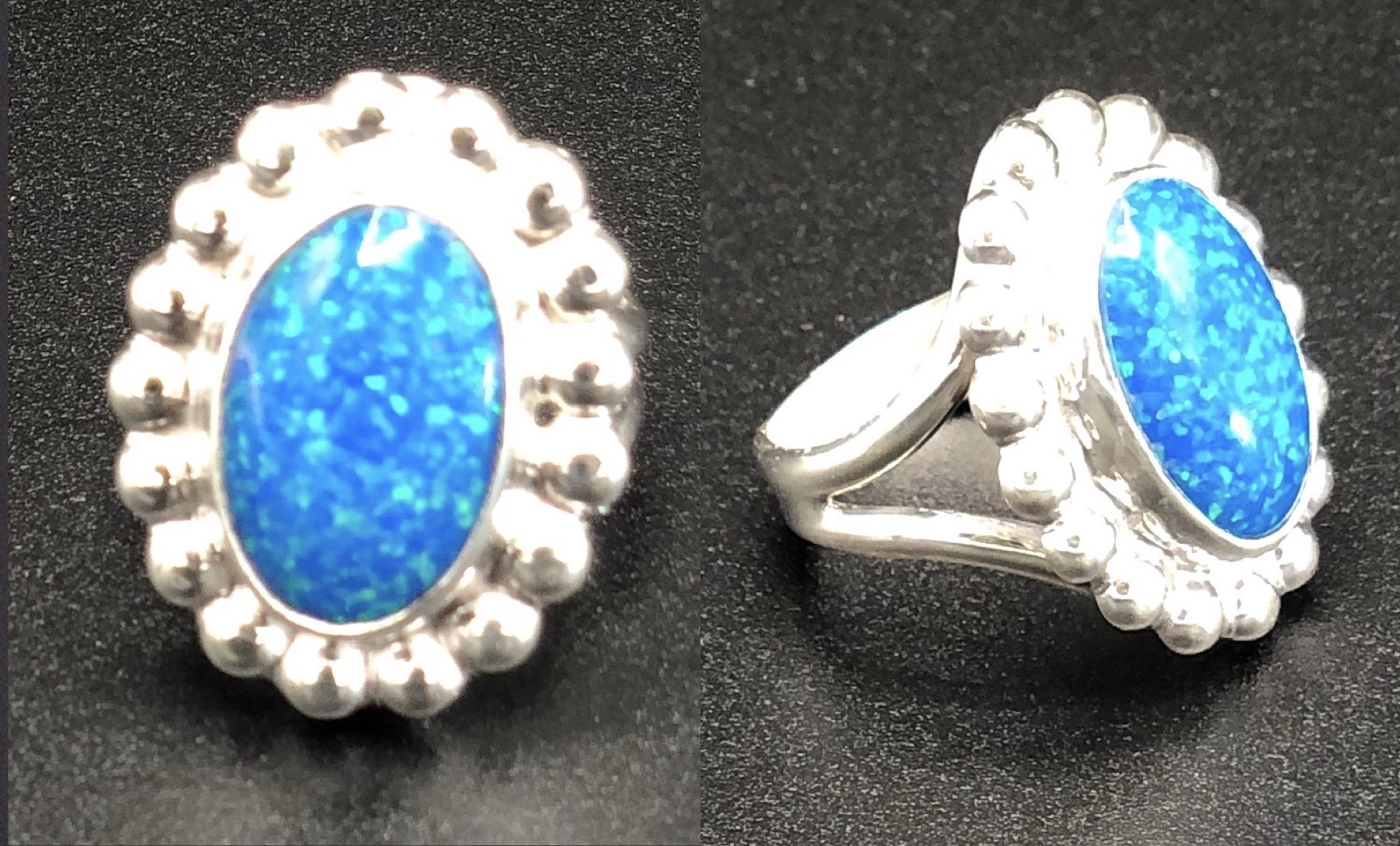 Sterling Silver Azul Triplet Opal Ring